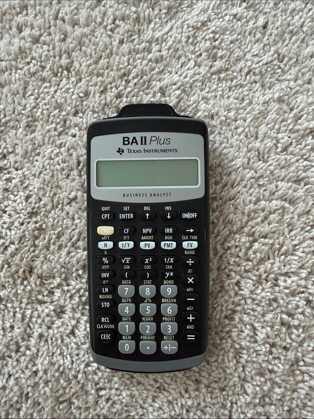 Texas Instruments BA II Plus Financial Calculator - Black and Silver